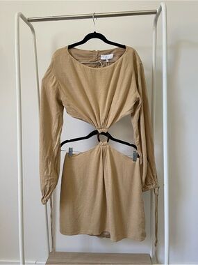 L'Academie | Dresses | Nwt Lacademie Marianna Ashleigh Stretch Cotton Cargo  Mini Dress Khaki Beige | Poshmark